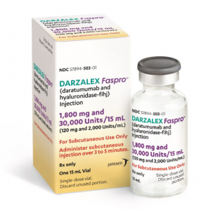 DARZALEX 1800 MG / 30000 UNITS PER VIAL ( DARATUMUMAB 120MG/ML / HYALURONIDASE-FIHJ 2000 UNITS/ML) SUBCUTANEOUS INJECTION 15 ML VIAL